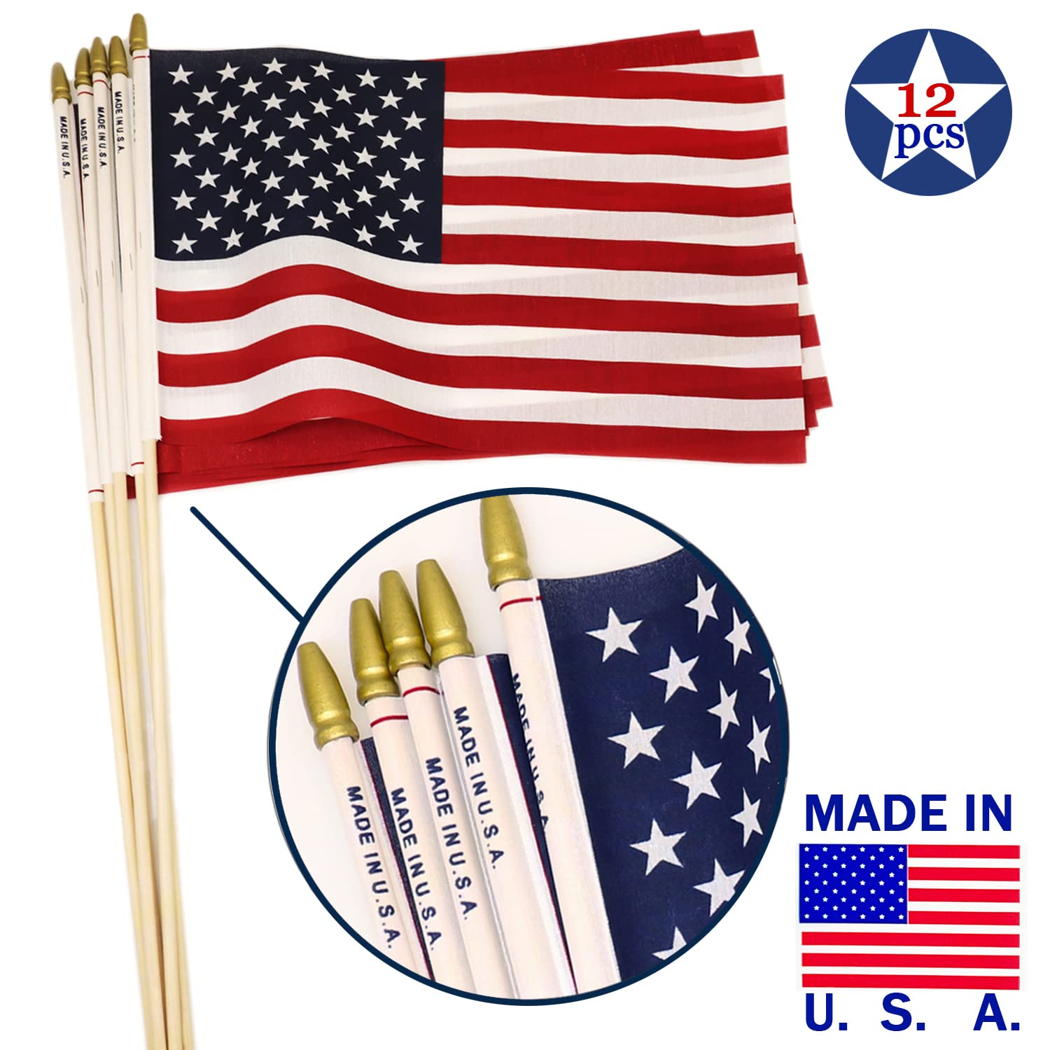 Amazon.com : GiftExpress 12-Pack 8x12 Inch American Flag Proudly